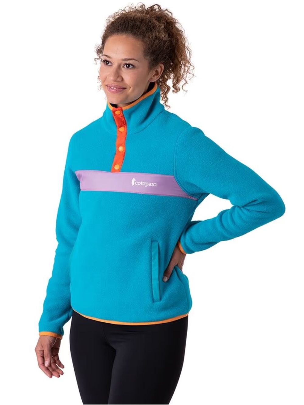 Cotopaxi Teca Fleece Pullover Chilly Teal Orange Lavender Women’s XS